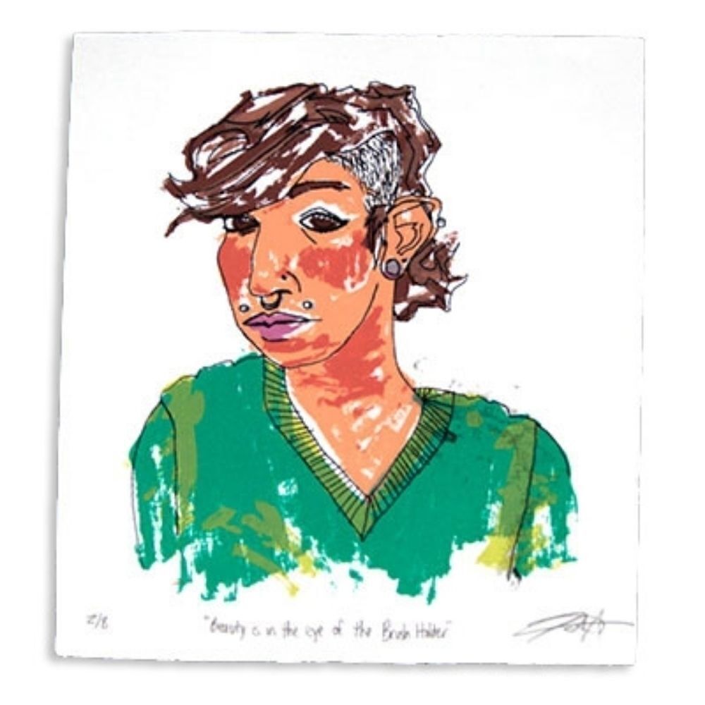 "Beauty is in the Eye of the Brush Holder" : print